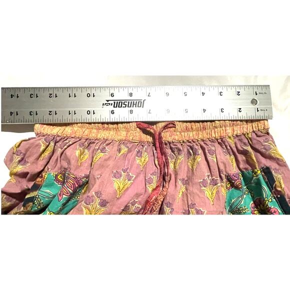 Rare Hippie Boho Festival Pants Women's S Cotton Super Wide Leg Drawstring EUC - Picture 4 of 9